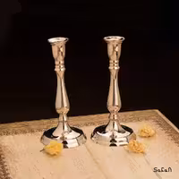 شمعدان جفت نقره ای مدل هاورا