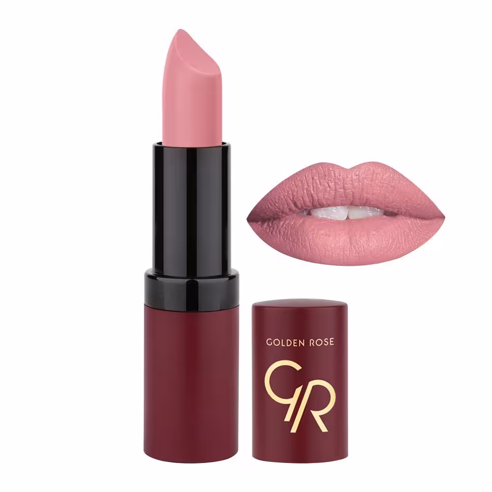 رژ لب جامد مات و مخملی گلدن رز Golden Rose مدل GR Velvet Matte Lipstick شماره 7