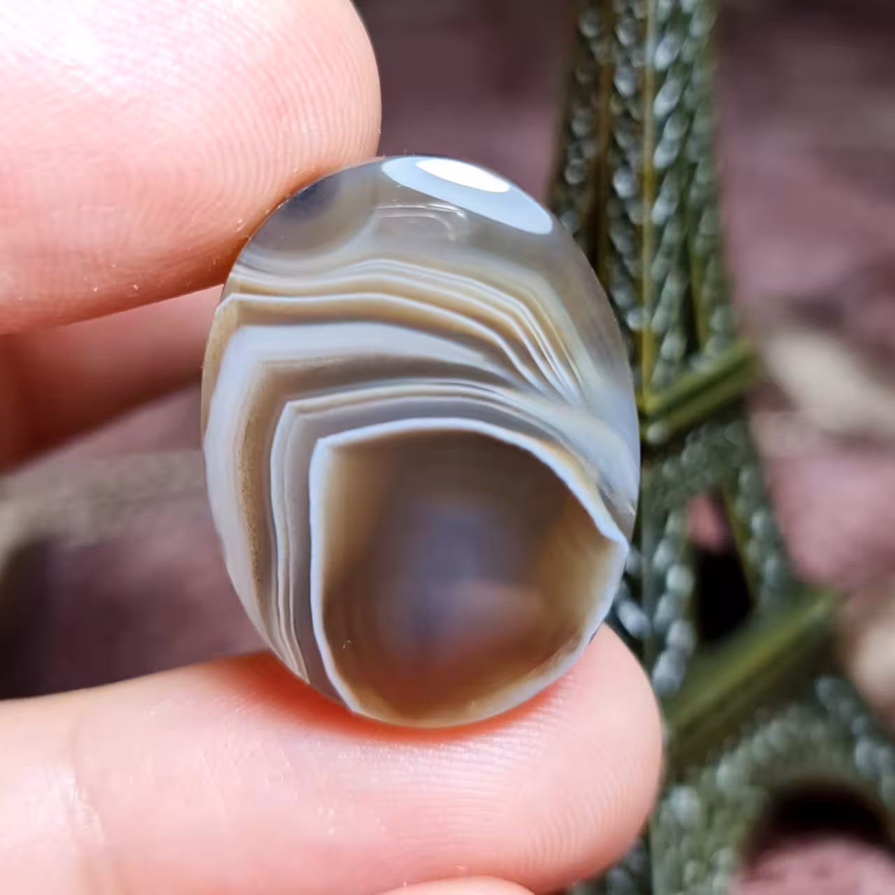 نگین فوق العاده زیبای سنگ صد درصد طبیعی عقیق خرمایی سلیمانی اصل معدنی 
کد 25135
