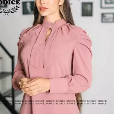 شومیز مجلسی آستین چین دار