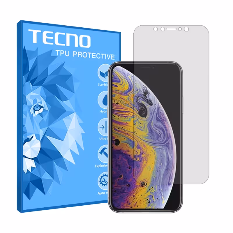 گلس اپل iPhone XS Max مدل هیدروژلی شفاف برند تکنو کد S