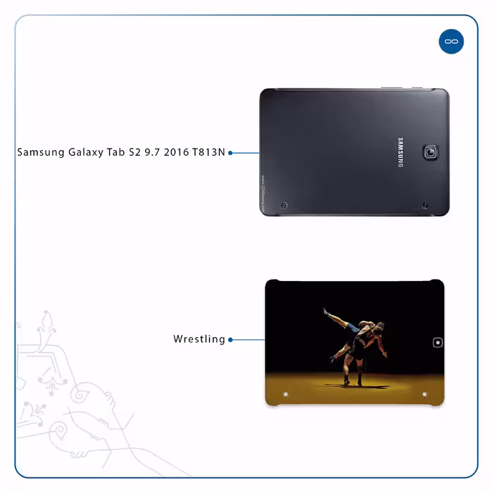 برچسب پوششی ماهوت مدل Wrestling مناسب برای تبلت سامسونگ Galaxy Tab S2 9.7 2016 T813N