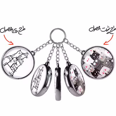 جاکلیدی خندالو طرح گربه مدل دوطرفه کد 51665059