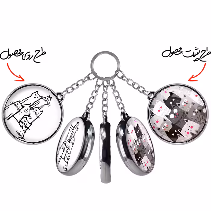 جاکلیدی خندالو طرح گربه مدل دوطرفه کد 51665059