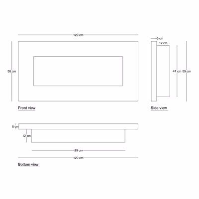 شومینه دیواری برقی شومینه بیستون مدل H.D_120_W17_L2.bs