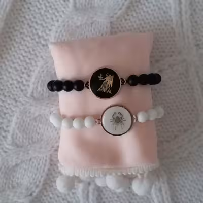 دستبند مدل ماه تولد تیر و شهریور F51 مجموعه 2 عددی