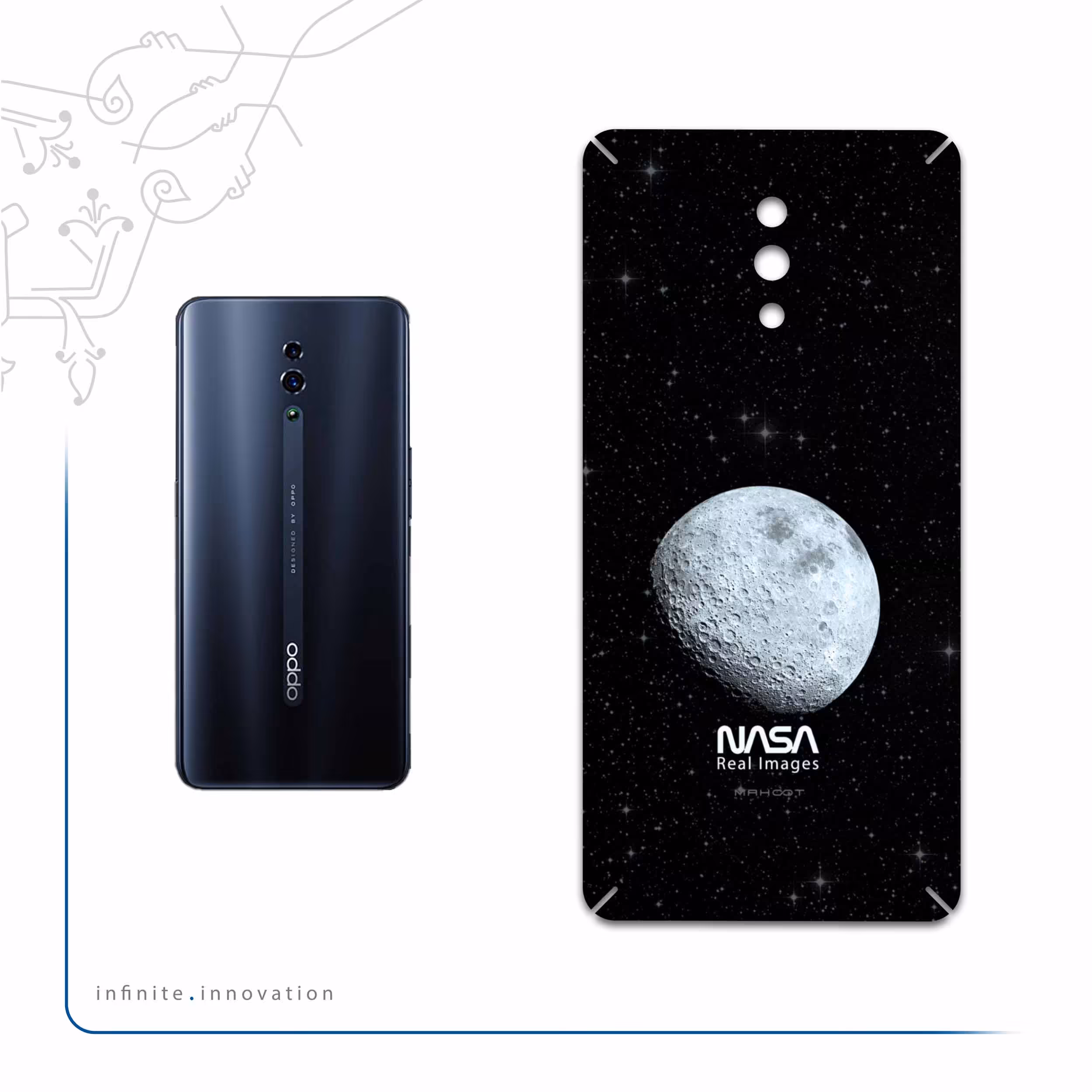 برچسب پوششی ماهوت مدل Moon-By-NASA مناسب برای گوشی موبایل اپو Reno