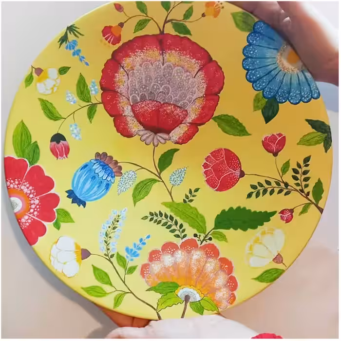 بشقاب دیوارکوب سفالی مدل بهار کد 001