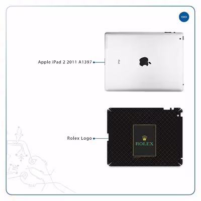 برچسب پوششی ماهوت مدل Rolex-Logo مناسب برای تبلت اپل iPad 2 2011 A1397