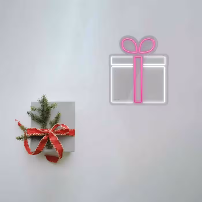 چراغ دیواری نئون دیزاین طرح Gift-Box_PN