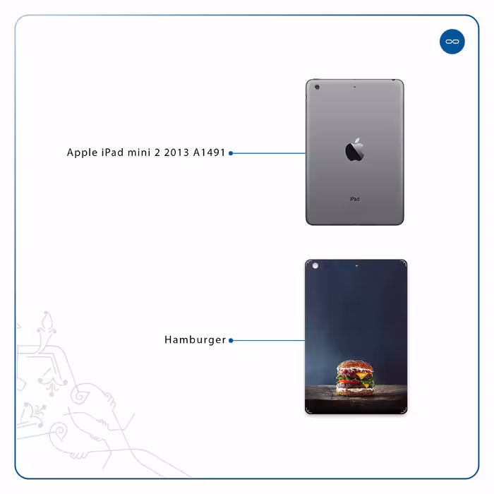 برچسب پوششی ماهوت مدل Hamburger مناسب برای تبلت اپل iPad mini 2 2013 A1491