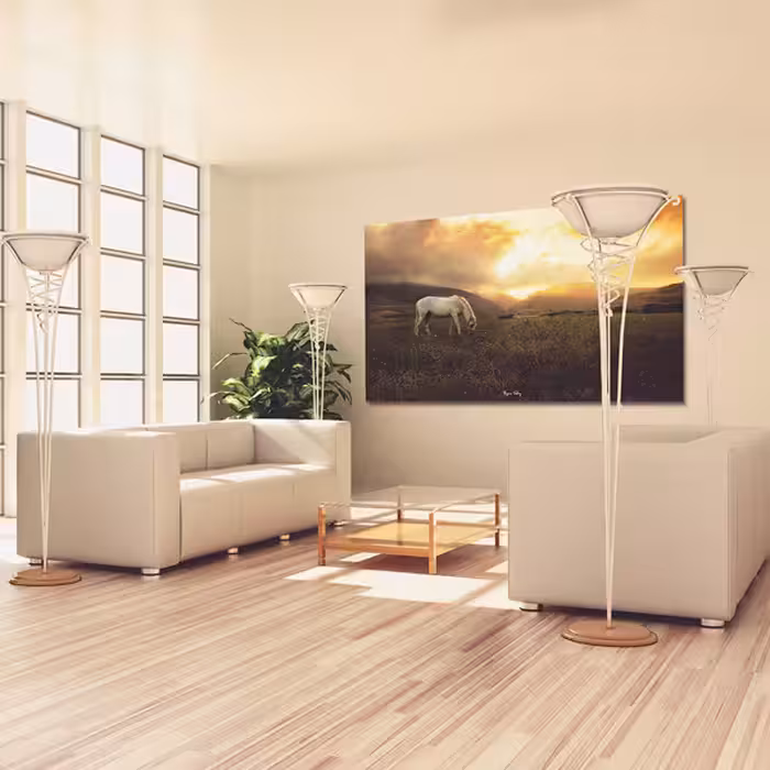 تابلو شاسی مدل منظره غروب و اسب تنها کد 015