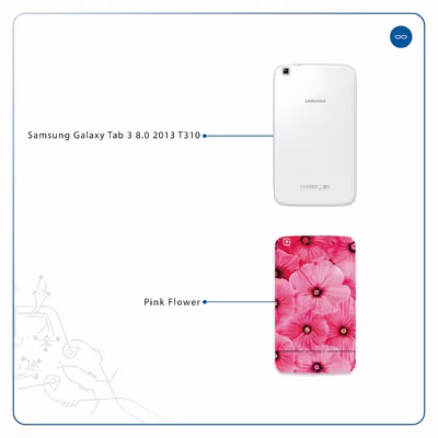 برچسب پوششی ماهوت مدل Pink-Flower مناسب برای تبلت سامسونگ Galaxy Tab 3 8.0 2013 T310