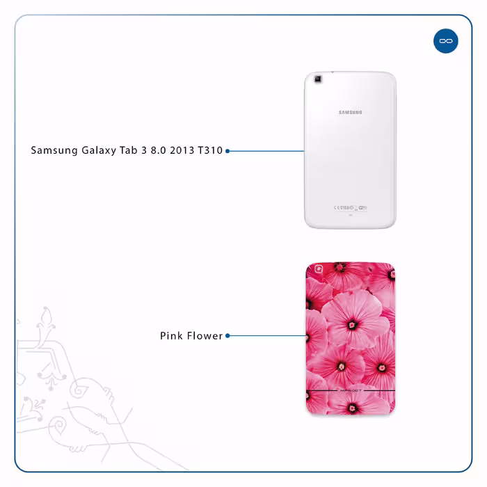 برچسب پوششی ماهوت مدل Pink-Flower مناسب برای تبلت سامسونگ Galaxy Tab 3 8.0 2013 T310