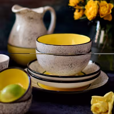 کاسه سرامیکی مدل ترشی خوری خورشیدی کد to kh بسته 6 عددی