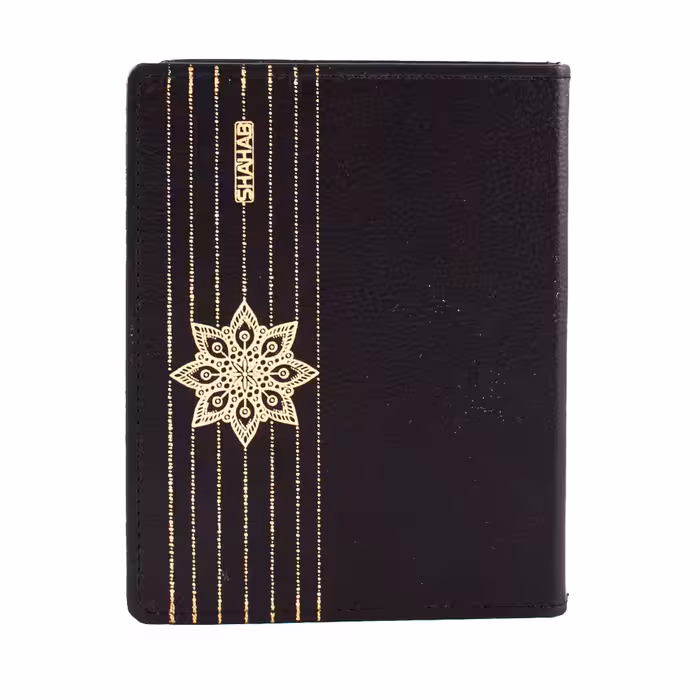 کلاسور مدل یک تکه چرمی طلاکوب شده 20 حلقه