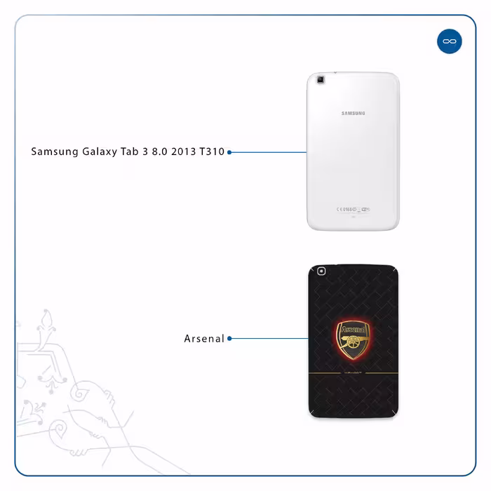 برچسب پوششی ماهوت مدل Arsenal مناسب برای تبلت سامسونگ Galaxy Tab 3 8.0 2013 T310