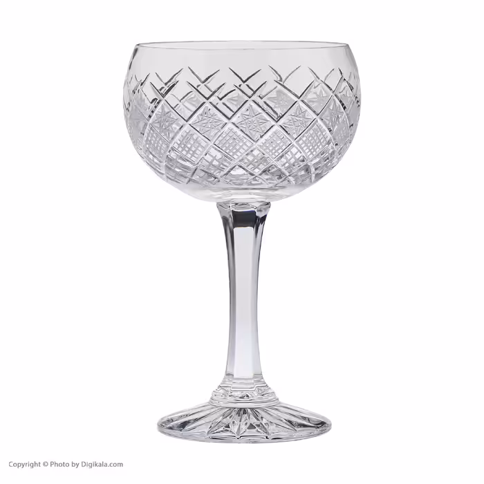 بستنی خوری بوهمیا مدل پایه دار خشتی تراش بسته 6 عددی