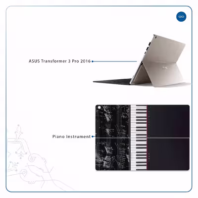 برچسب پوششی ماهوت مدل Piano-Instrument مناسب برای تبلت ایسوس Transformer 3 Pro 2016