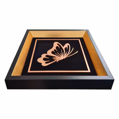 تابلو معرق مس طرح پروانه مدل T013 مجموعه 10 عددی