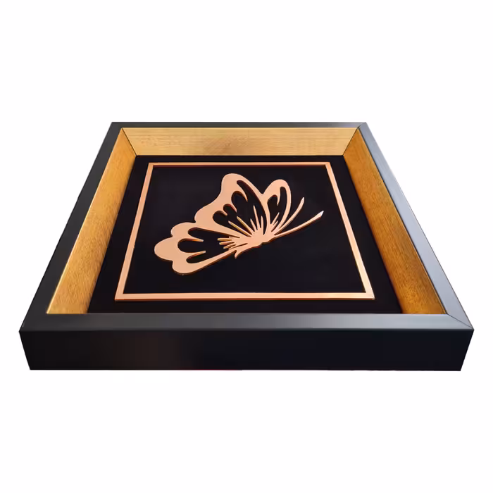 تابلو معرق مس طرح پروانه مدل T013 مجموعه 10 عددی