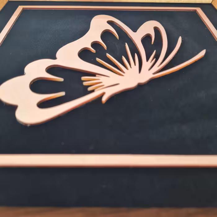 تابلو معرق مس طرح پروانه مدل T013 مجموعه 10 عددی