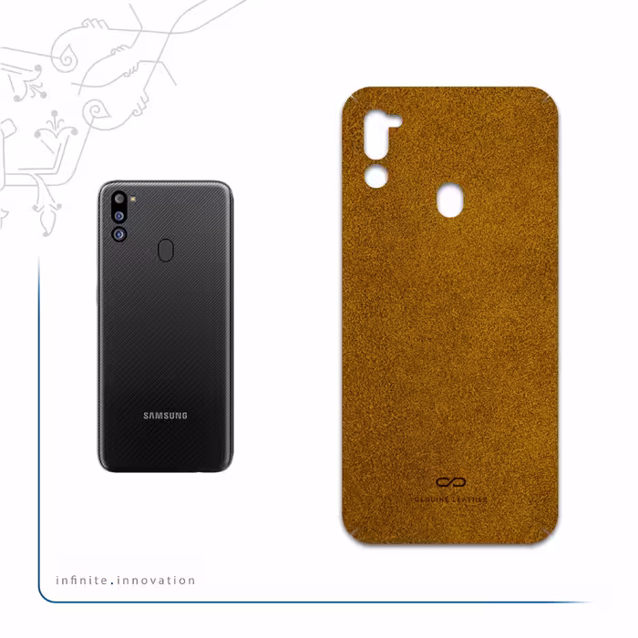 برچسب پوششی ماهوت مدل Brown-Chamois-Leather مناسب برای گوشی موبایل سامسونگ Galaxy M21 (2021) Edition