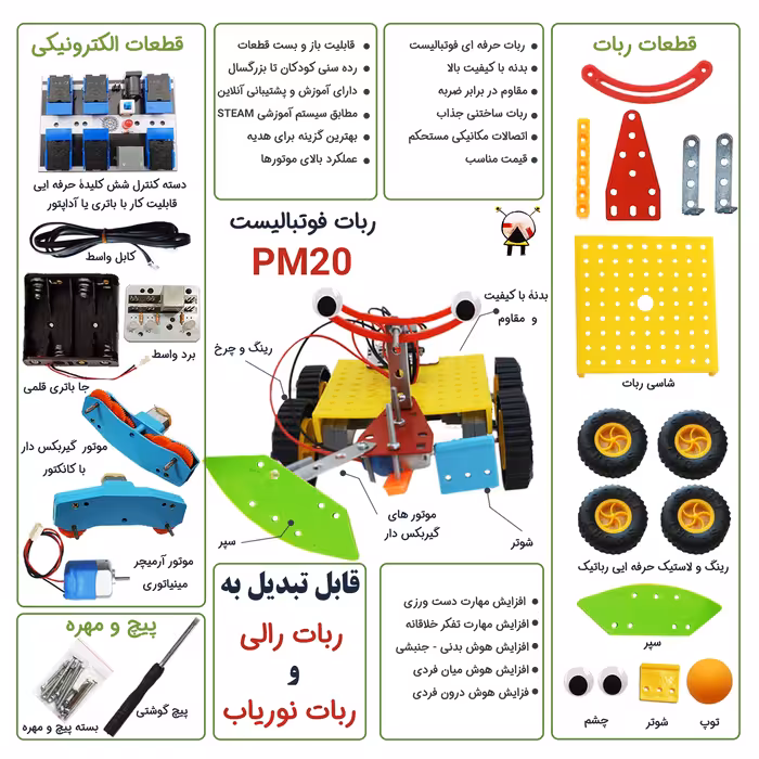 ربات کنترلی مدل فوتبالیست کد PM20