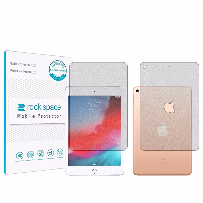 محافظ صفحه نمایش مات راک اسپیس مدل HyMTT مناسب برای تبلت اپل iPad mini (2019) به همراه محافظ پشت تبلت