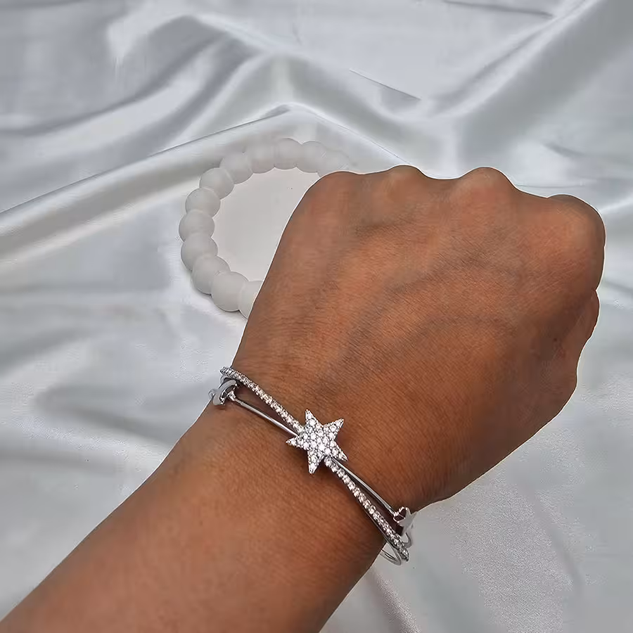 دستبند بنگل جواهری مدل ستاره