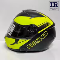 کلاه کاسکت بلوتوث دار فک متحرک تکنو Tekno - فسفری مشکی   T6