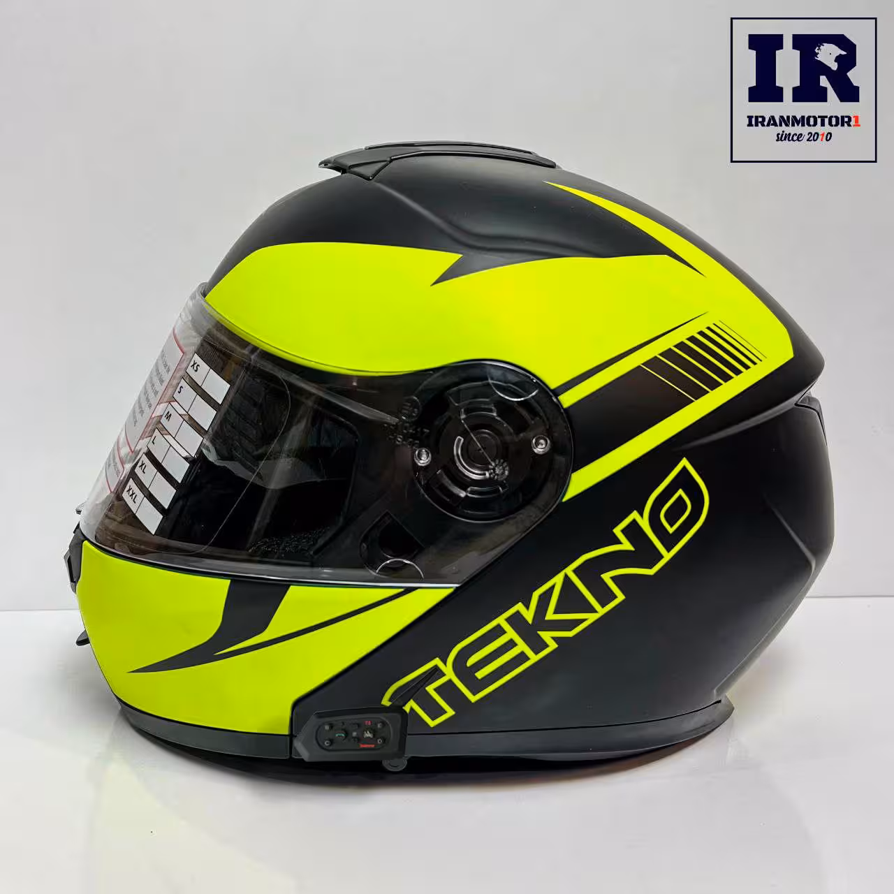 کلاه کاسکت بلوتوث دار فک متحرک تکنو Tekno - فسفری مشکی   T6