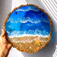 سینی و استند رزینی طرح دریا