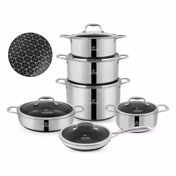 سرویس قابلمه لایف اسمایل کف لیزری 12 پارچه