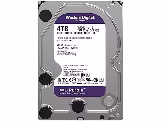 هارددیسک اینترنال وسترن دیجیتال مدل Purple WD40PURZ ظرفیت 4 ترابایت