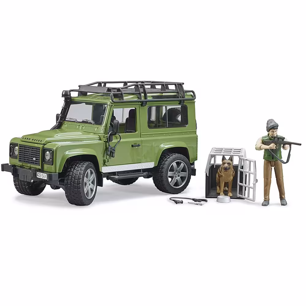ماشین Land Rover برودر bruder همراه فیگور جنگلبان