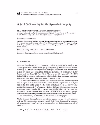 خرید و دانلود نسخه کامل کتاب A (c. L* )-Geometry for the Sporadic Group J2