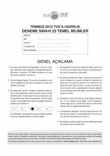 خرید و دانلود نسخه کامل کتاب Tus Deneme Sınavları