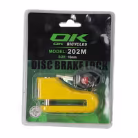 قفل دیسک دوچرخه و موتور OK 202M 10mm زرد