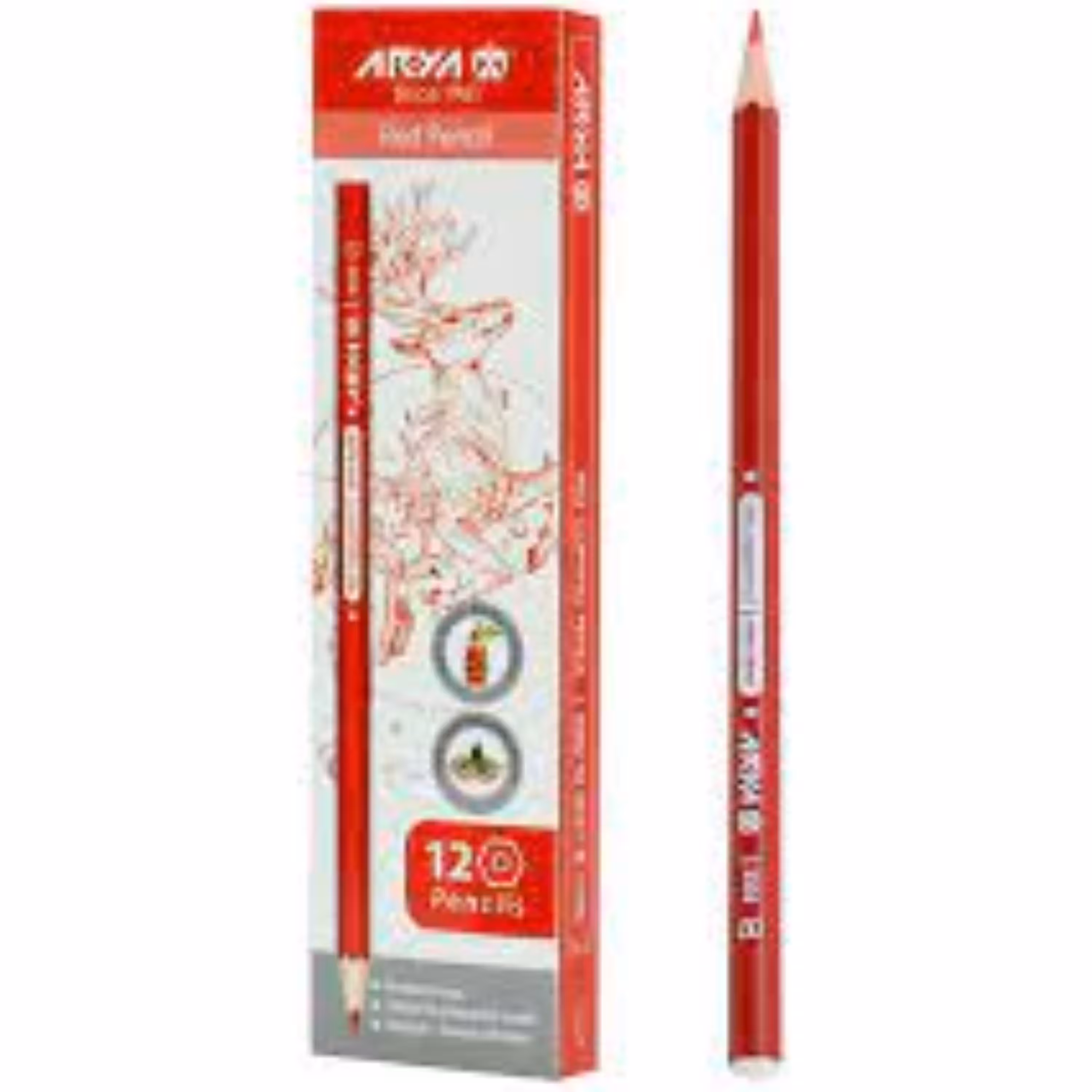 مداد قرمز آریا بسته 12 تایی