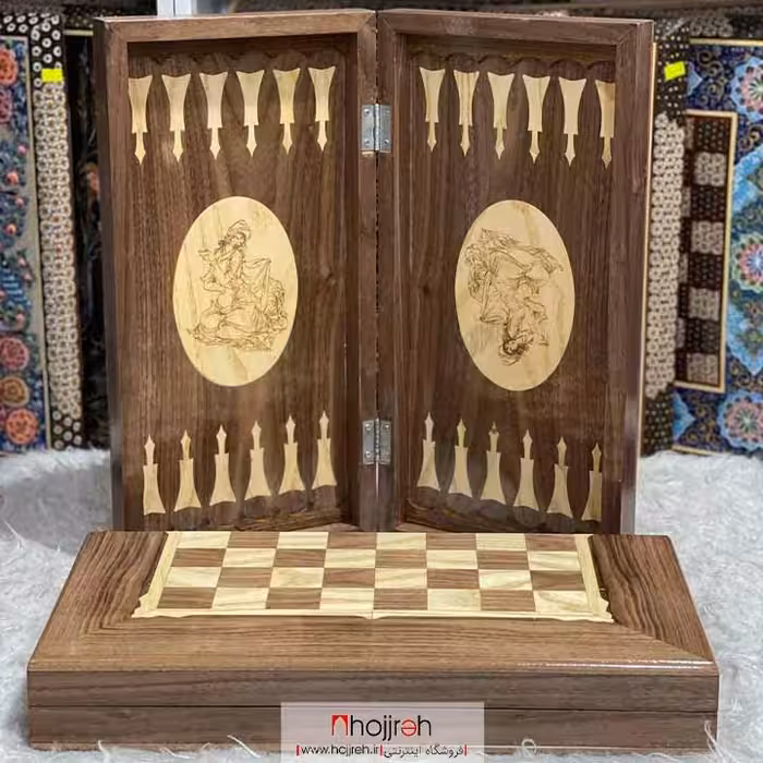 اطلاعات ، قیمت و خرید تخته نرد روکش گردو طرح 4 کد TNS553