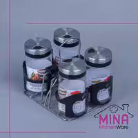 ادویه 4 رومیزی رونیکا ساده مشکی کد 308 مینا کیچن ویر