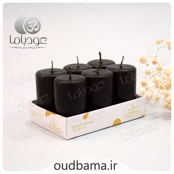 شمع استوانه ای مشکی 6 سانتیمتر