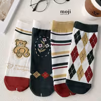 پک چهار جفتی جوراب نیم ساق طرح اسکاچ