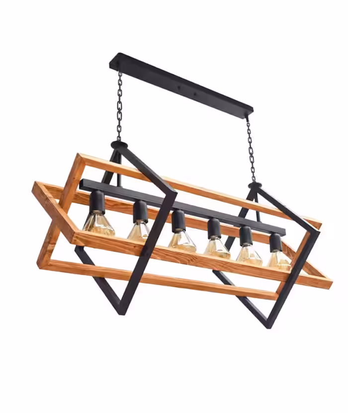 لوستر چوب فلز 6 شعله (M13/6)