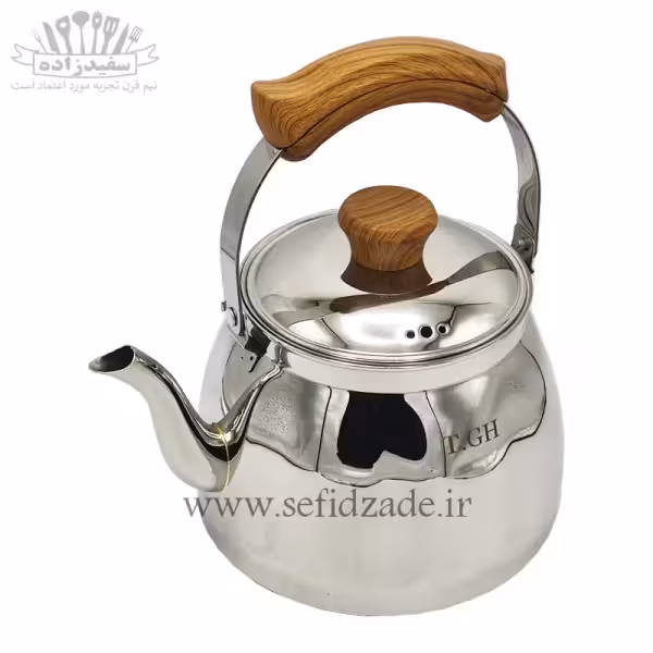 کتری لوله دار کف چدن قیطاسی میترا 3.5 لیتری دسته طرح چوب 5009