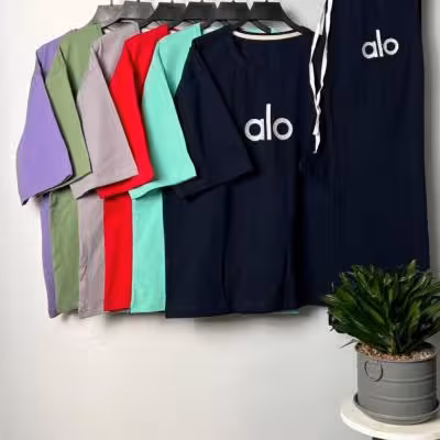 ست تیشرت باکسی و شلوار بگ alo