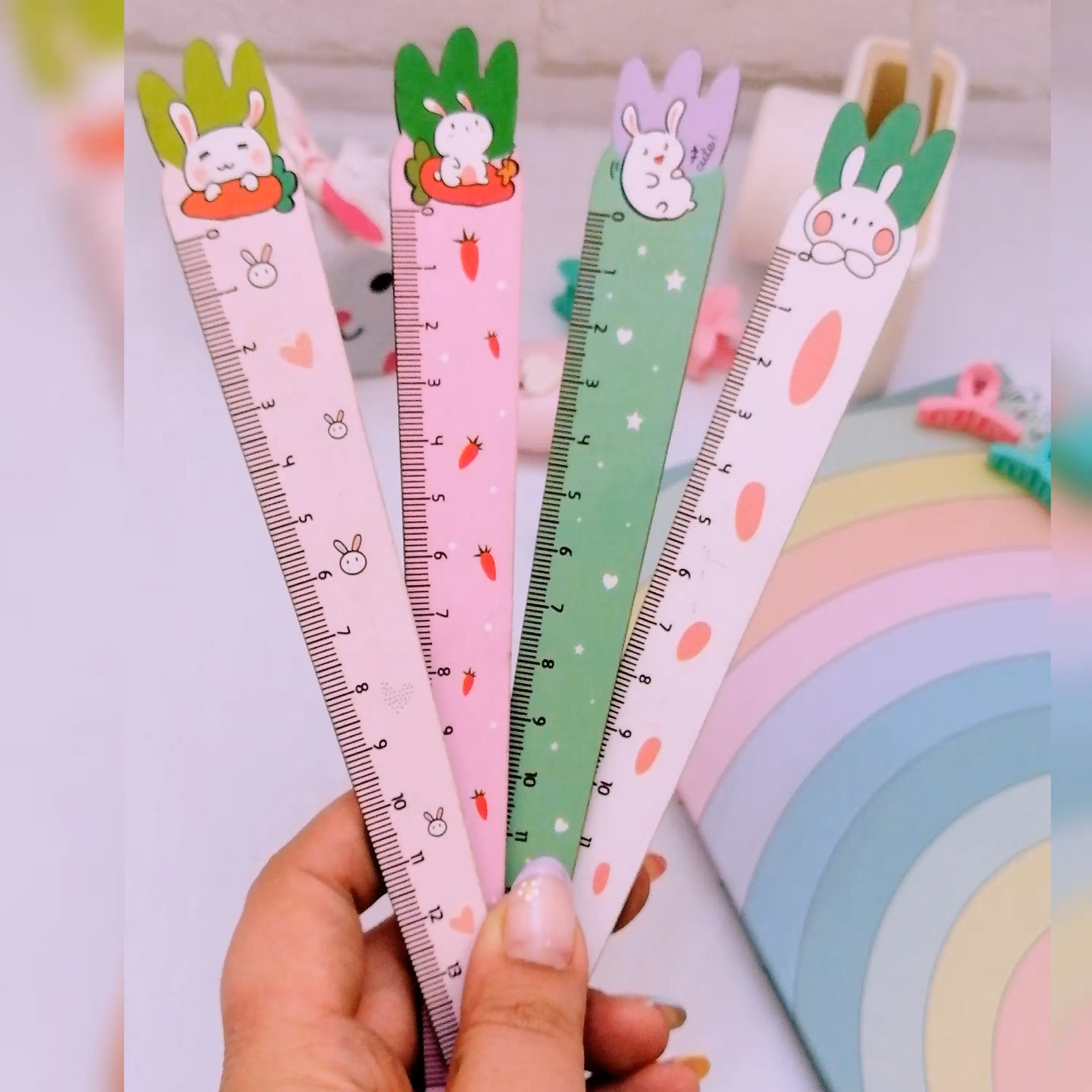 خط کش چوبی طرح خرگوش 15 سانتی