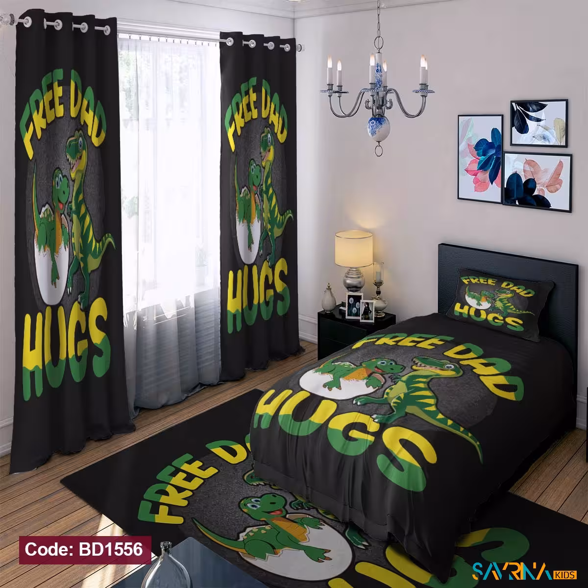 ست اتاق خواب پسرانه طرح دایناسور کد BD1556