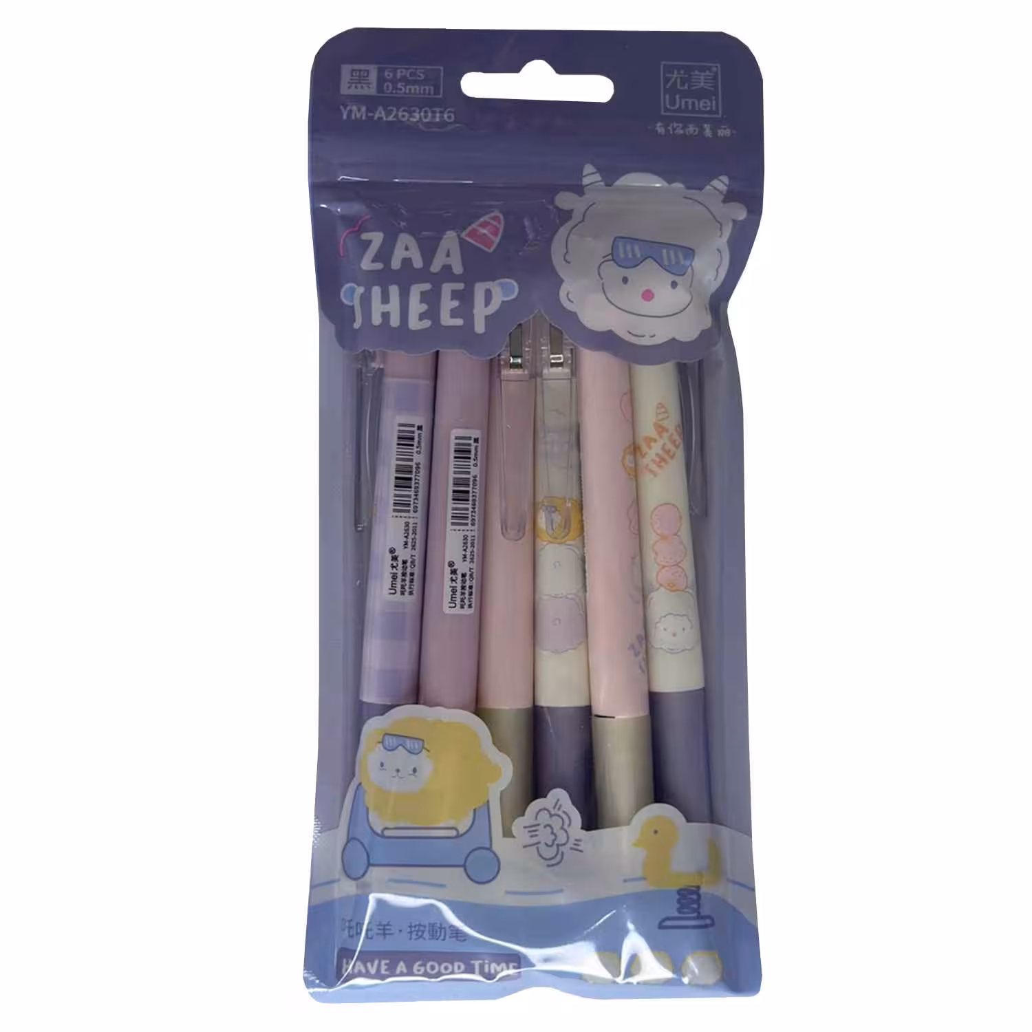 روان نویس فشاری فانتزی بسته 6عددی کدYM-A2630-2